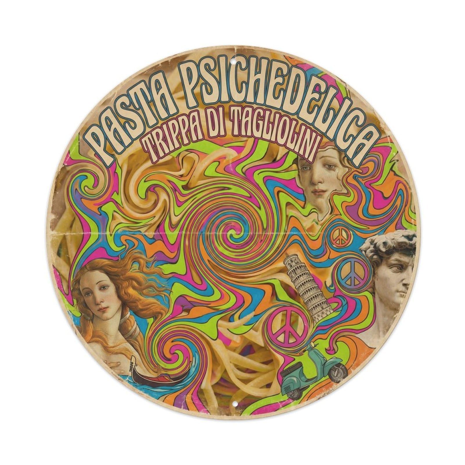 Pasta Sauce Swirl Psychedelic Italian Restaurant Metal Tin Sign