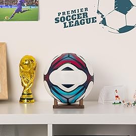 PUERSI Ball Stand Display Stand for Basketball Football Soccer Volleyball, Walnut Ball Holder Case Rack