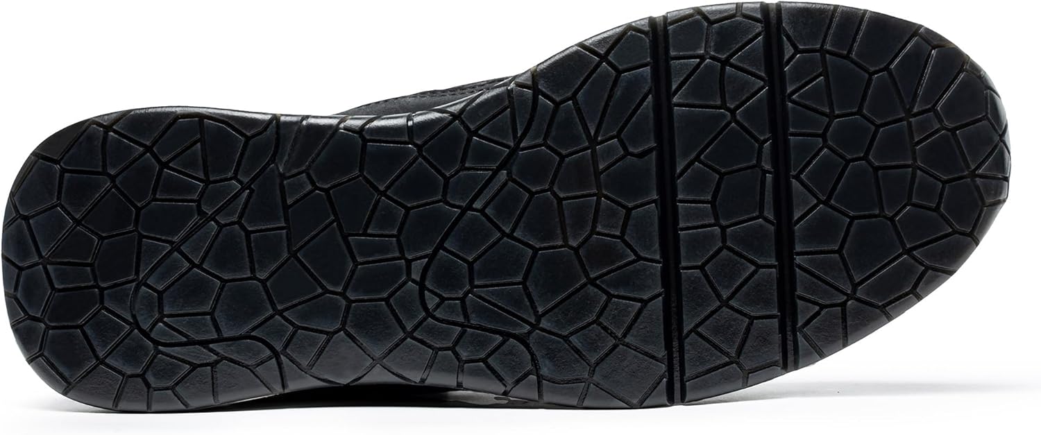 NACARAT Women’s Genuine Leather Sneakers Slip-On Walking Shoes with Side Zipper, Breathable Water-Repellent Upper, Cushioned Non-Slip Outsole - Image 6