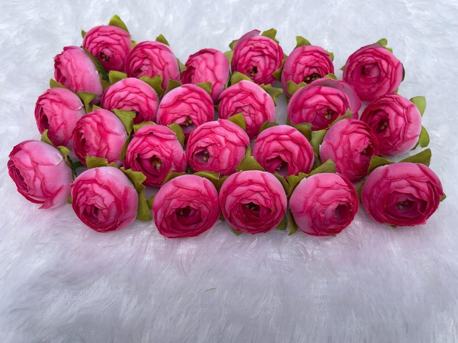 Artificial Peony Flower Buds, Silk, Medium Round Blooms, DIY Craft Decoration | Size : 4 X4 CM | (Pack of 24) (Pink)-image-45