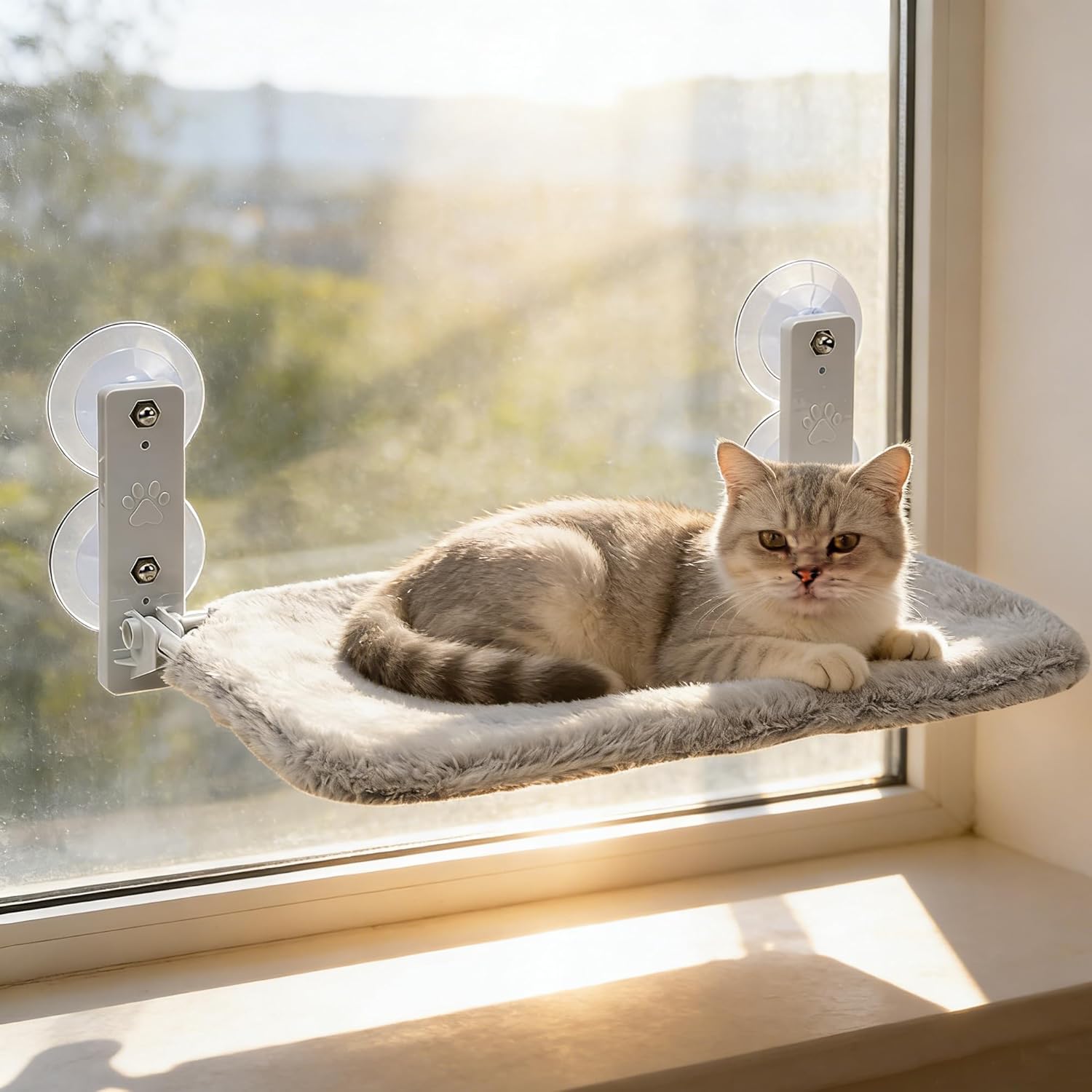 Cat Window Perch Foldable and Cordless Cat Hammock Bed for Window, Pet Window Resting Seat for Indoor Cats