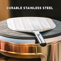 Vista 2 de Solo Stove Cáscara de pizza inoxidable Tabla de servir inoxidable, paleta de pizza con crestas integradas, accesorio para horno de pizza Solo