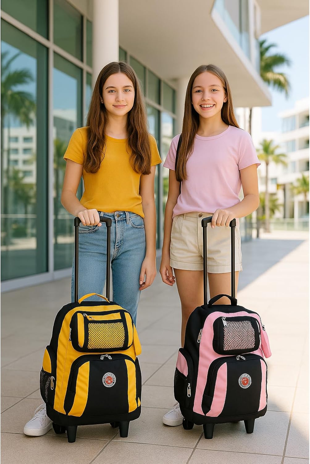 World Traveler Transworld 22-Inch Carry-On Rolling Backpack, Yellow