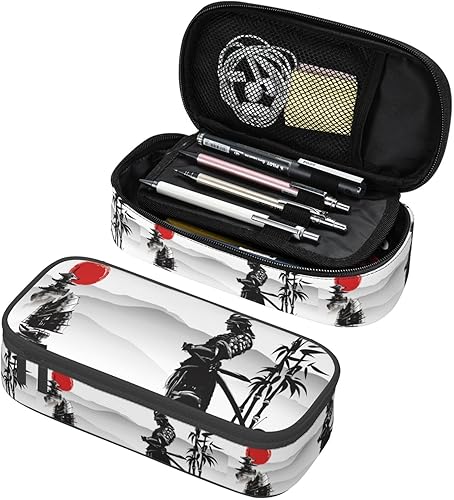 Miniatura 26 de Estuche grande para lápices con patrón de ranas coloridas y hoja de loto, estuche para lápices con compartimentos con cremallera para niños, Hoja