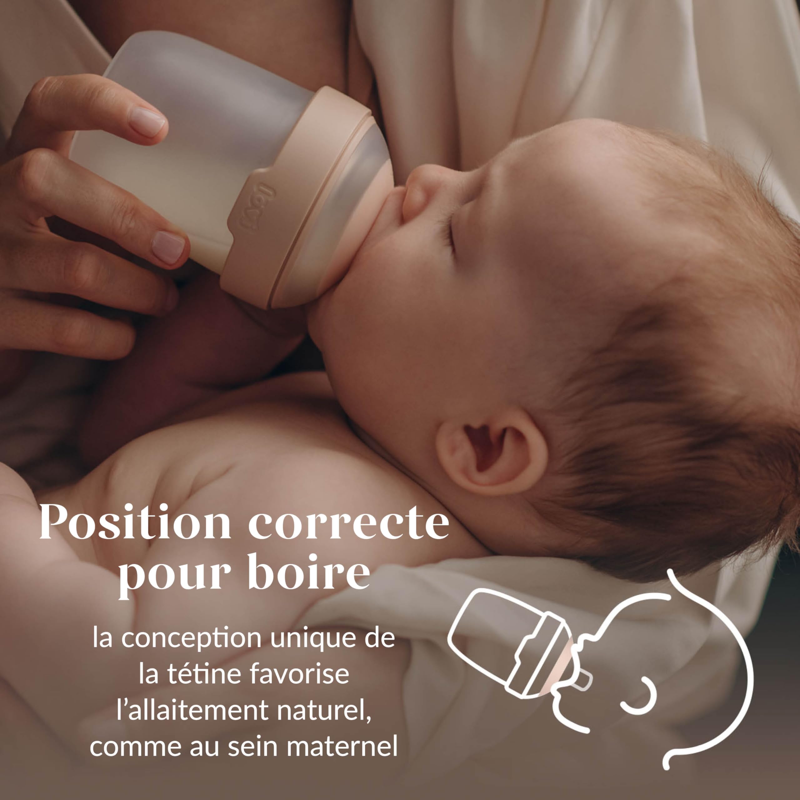 Difrax LOVI Biberon Mammafeel - 330 ml, Tétine dynamique, Compatible avec l'allaitement, Sans BPA