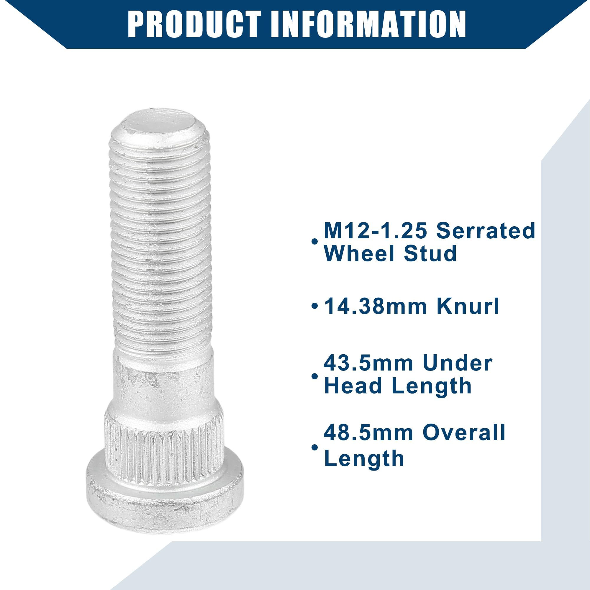 A ABSOPRO No.28365FE001 Bulloni per perno ruota M12-1.25 per Subaru e per Toyota, confezione da 10 pezzi