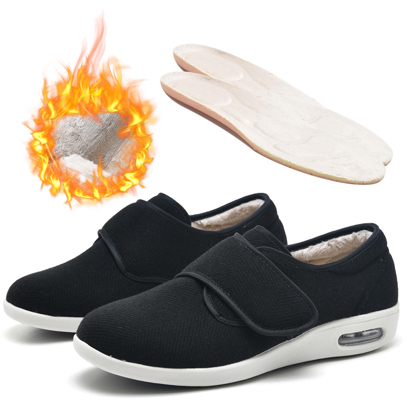 Pantoufles Orthopédiques Chaudes Homme/Femme - Feutre Avec Doublure Peluche - Semelle Antidérapante - Pour Pieds Larges Ou Hallux