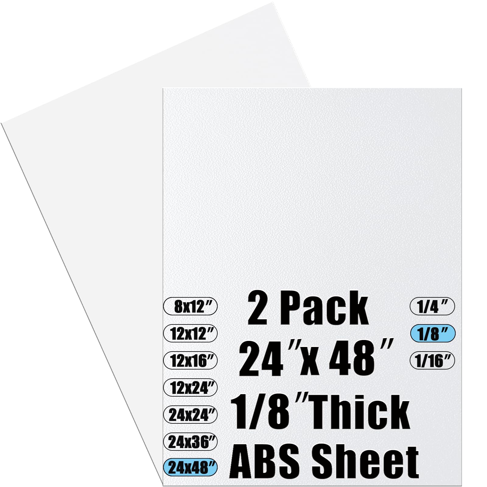 Thermoform ABS Sheets - 2 Pack, 1/8" Thick -9
