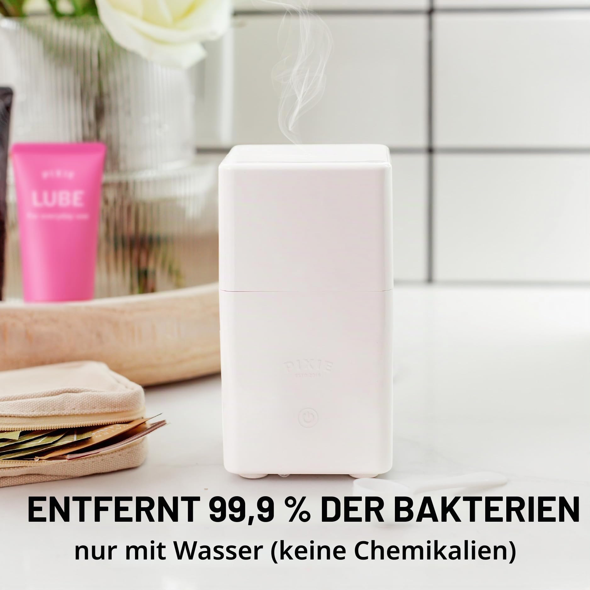 Menstruationstassen mit Sterilisator – Platz 1 der bequemsten, weichen, wiederverwendbaren Periodentassen – Tötet 99,9% der Keime mit Dampfreiniger – Reinigt in 3 Min – Kompaktes Desinfektions-Set