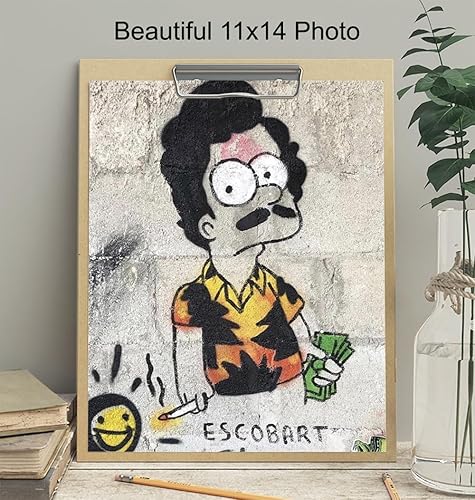 Miniatura 4 de Gangster Graffiti Wall Art LARGE 11x14 - Pablo Escobar Poster - Man cave Decor - Men Teens Boys Bedroom, Dorm Room Decor - Funny Gifts - Trendy Room