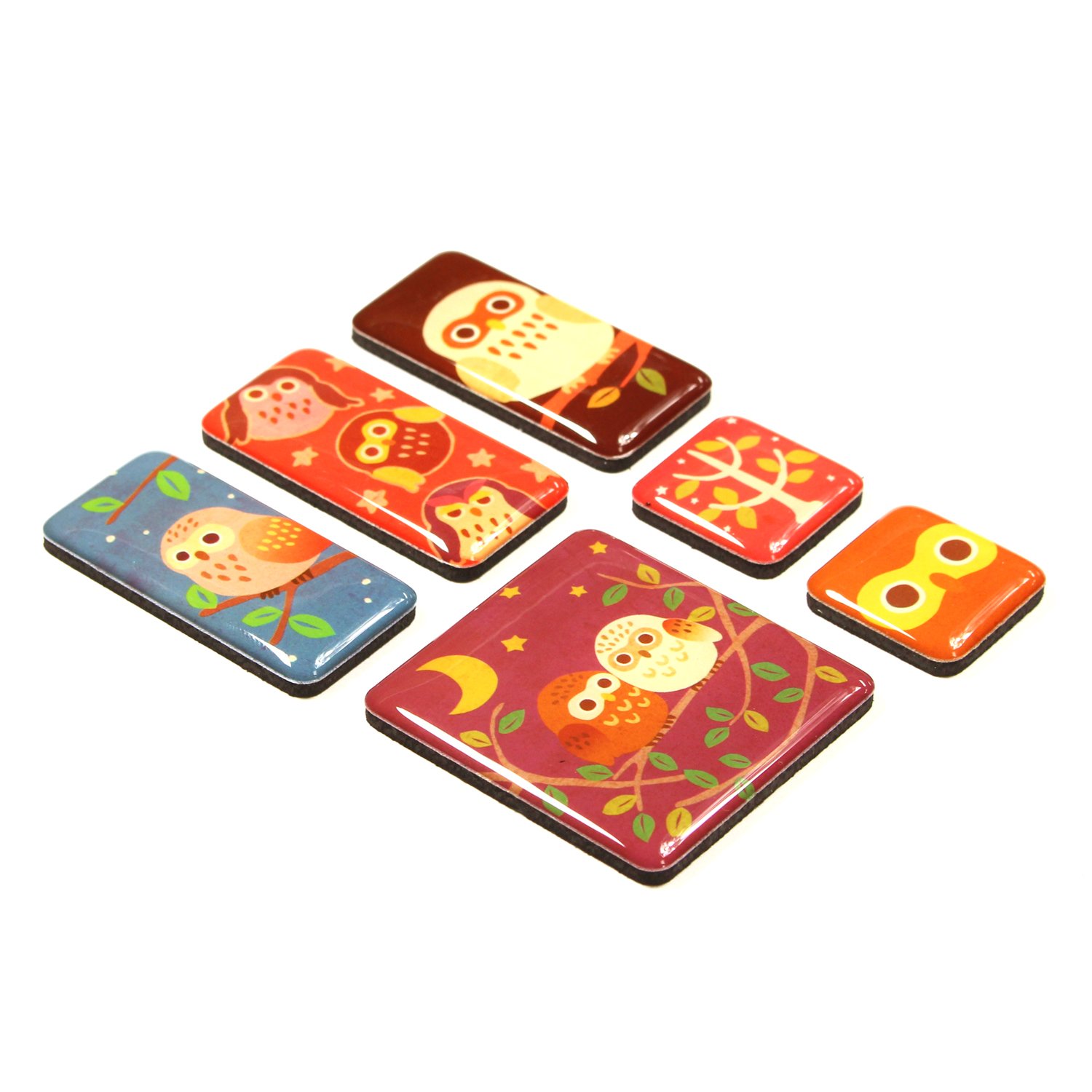 Kurochiku 71304804 Magnet, Japanese Pattern, 6P Magnet, Owl