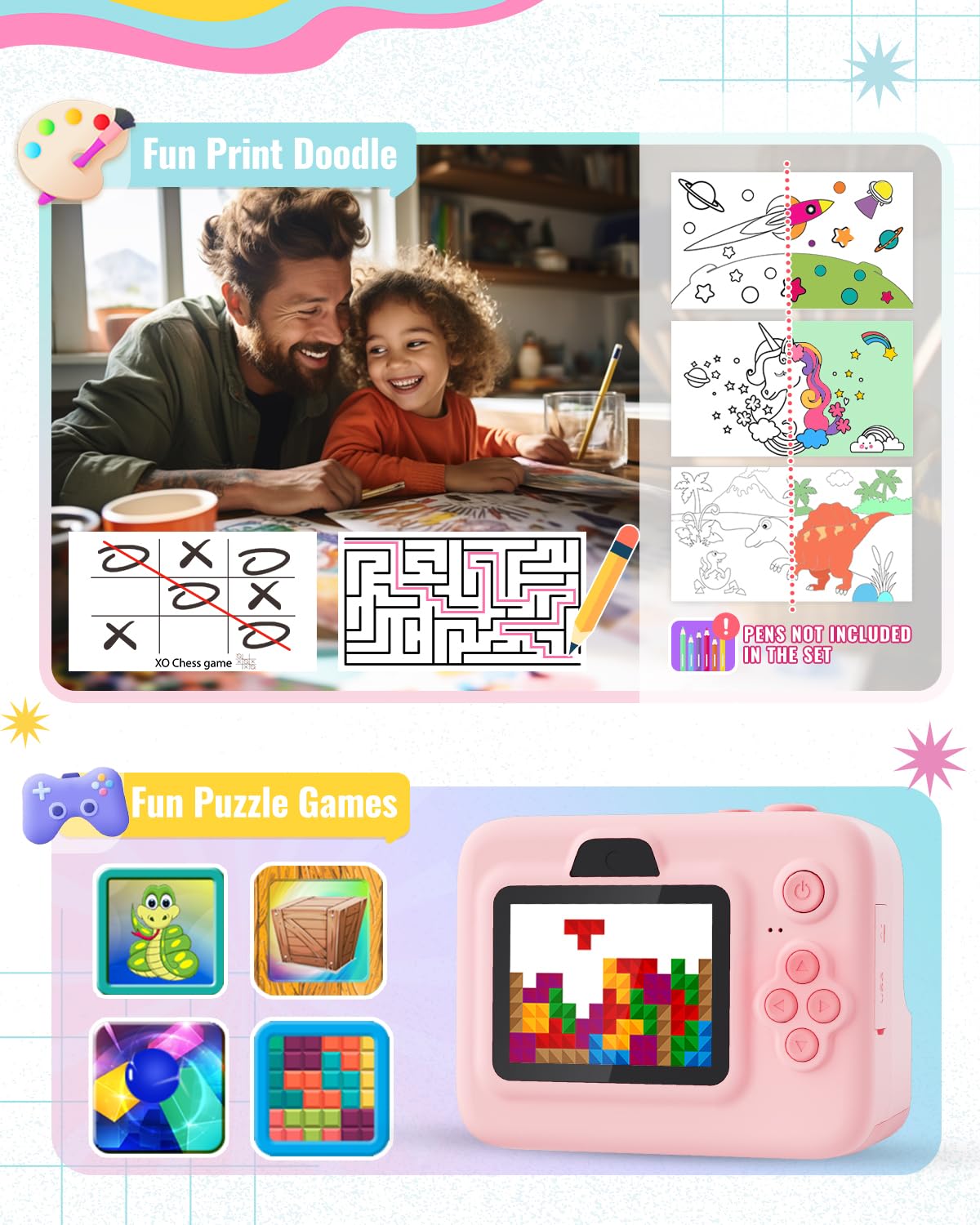 Appareil Photo Instantané Pour Enfants 1080P – écran 2,4 Pouces, Impression Thermique, 32 Go, Autocollants – Cadeau 6 Ans+ Appareil Photo Instantané Appareil Photo Instantané Pour Enfants 1080P – écran 2,4 Pouces, Impression Thermique, 32 Go, Autocollants – Cadeau 6 Ans+ Appareil Photo Instantané