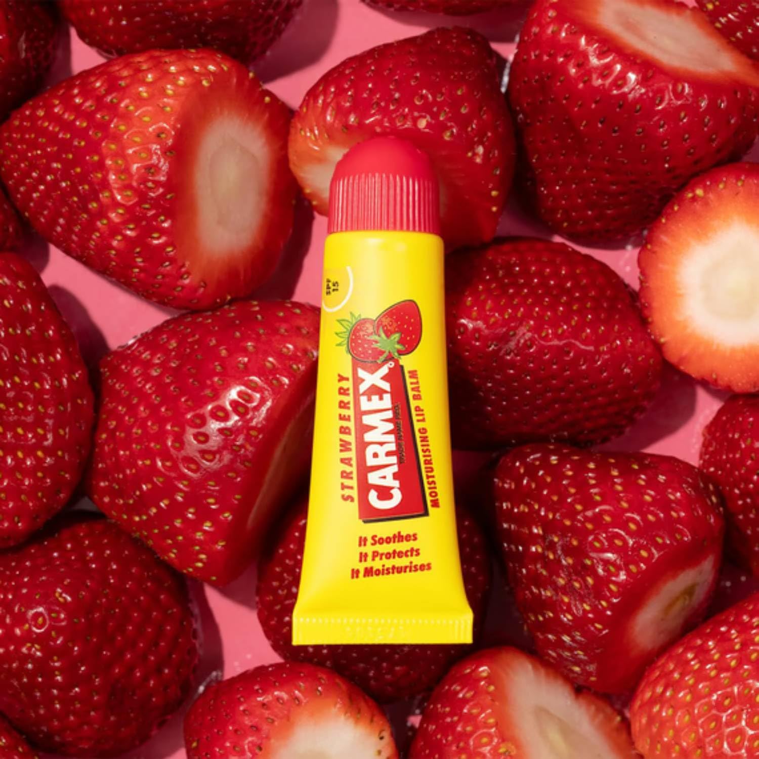 Carmex Lippenbalsam verschiedene Düfte (Erdbeere 12 Einheiten)