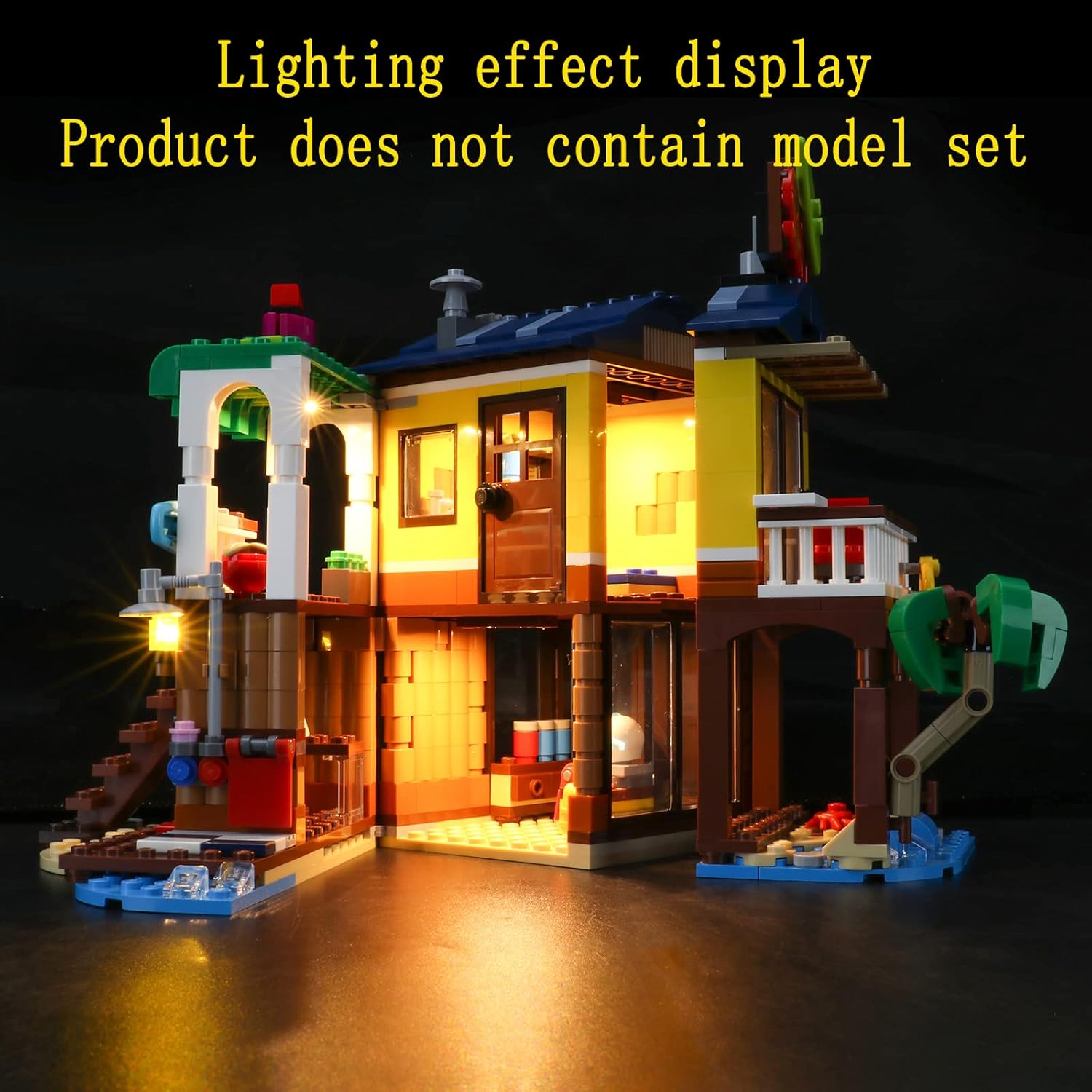 GEAMENT LED Light Kit Compatible with Lego Surfer Beach House - Lighting Set for Creator 31118 Building Model (Model Set Not Included)
