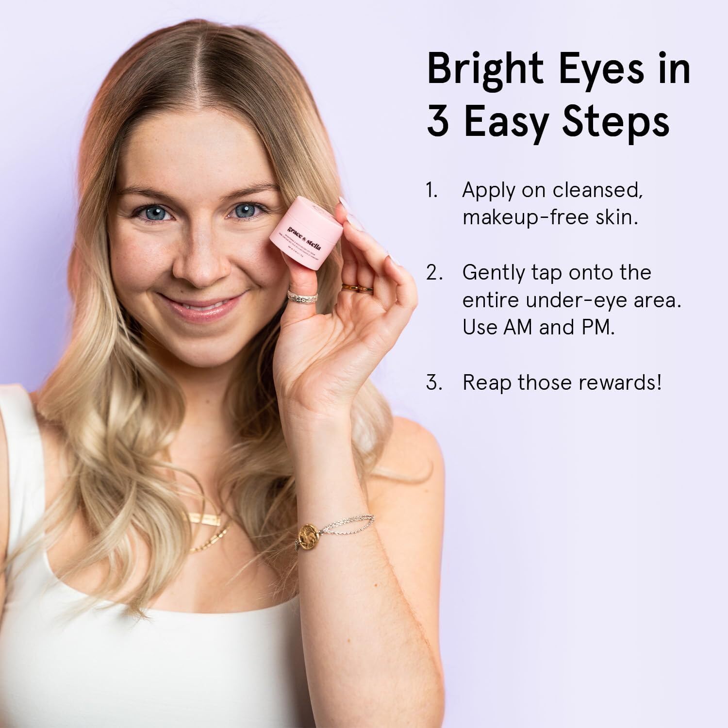grace & stella Under Eye Cream with Caffeine for Dark Circles