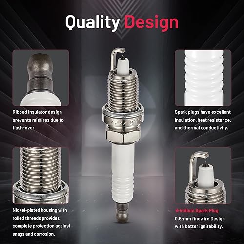 Miniatura 2 de BDFHYK Juego de 6 bujías de iridio compatibles con Dodge Challenger Nitro Charger Journey, compatibles con Chrysler 300 Sebring Town & Country
