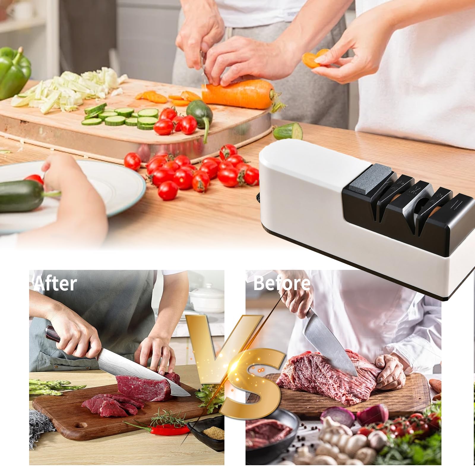 Afilador de cuchillos eléctrico, afilador de cuchillos profesional, afilador de cuchillos grueso y fino, afilador de cuchillos de diamante para tijeras, cuchillos de cocina, cuchillos de frutas,