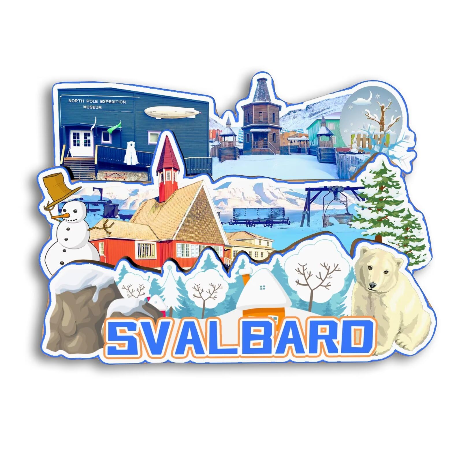 Quwsne Refrigerator Magnet Svalbard Norway Fridge Magnet City Travel Souvenirs Tourist Gifts 3D Classic Landmarks Handmade Crafts Home Decoration2286