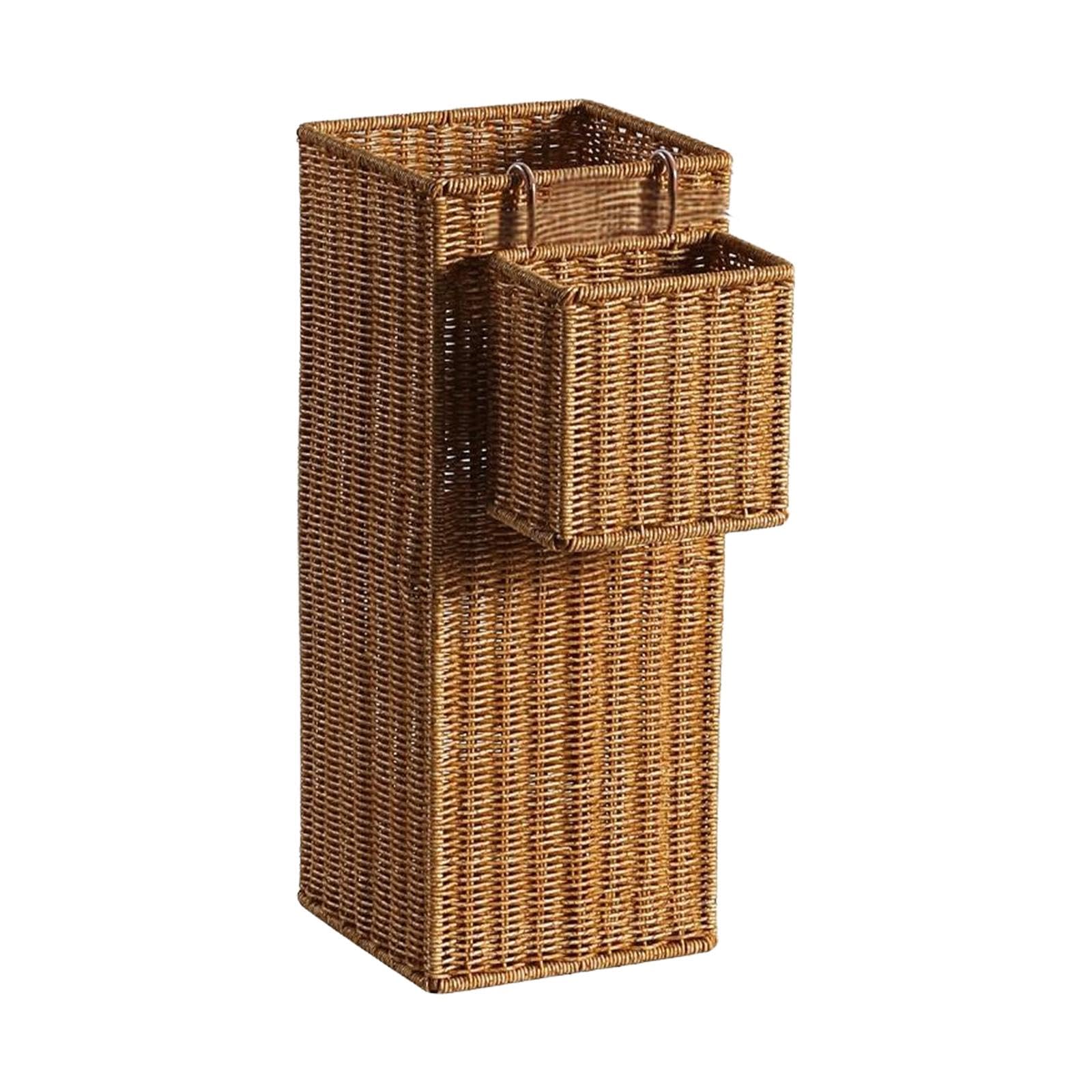 Soporte para Paraguas Decorativo Que Ahorra Espacio, Organizador de Mimbre sintético Tejido para Entrada, Oficina o el hogar, 20x20x49 Cm