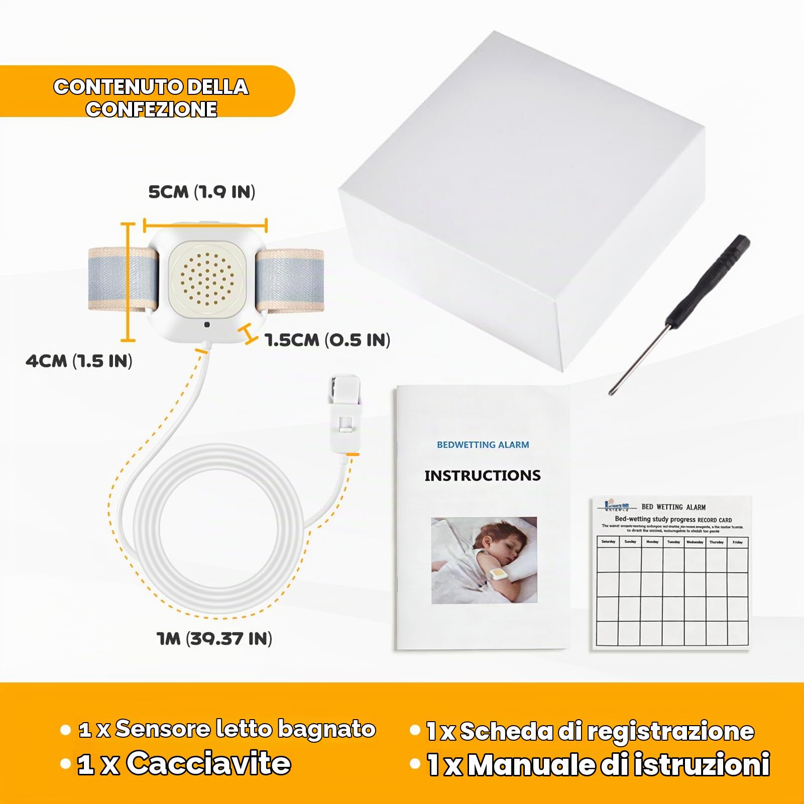 Allarme Enuresi a Letto, Allarme Enuresi a Letto Regolabile Ricaricabile, Allarme Enuresi a Letto Wireless Per Bambini, Suono Forte, Vibrazione Forte, Orologio Per L'uso del Vasino