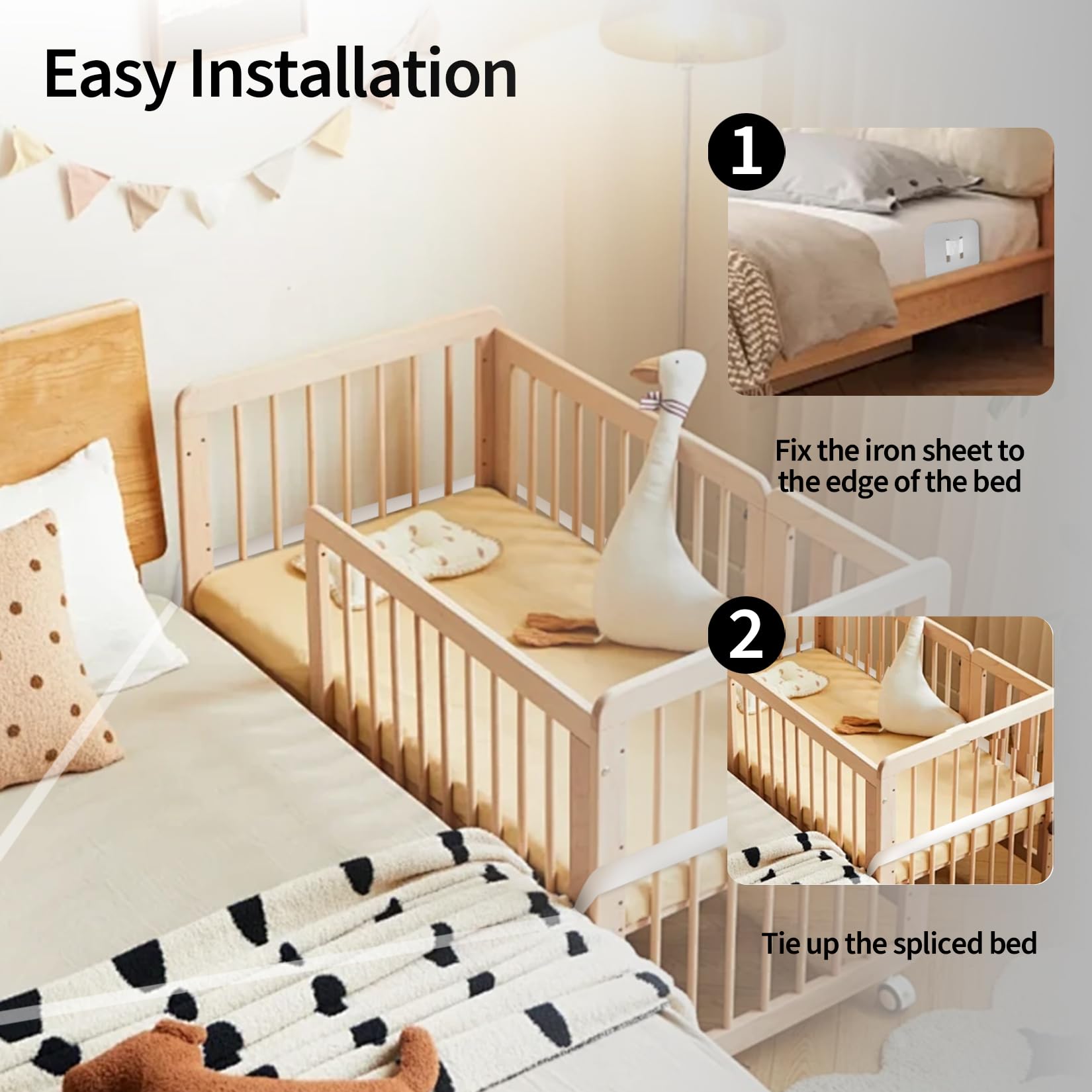 wugongshan 1 Set Baby Bed Straps, 8m Adjustable Attachment for Baby Side Bed Fixed Straps Adjustable Cot Connectors - Image 4