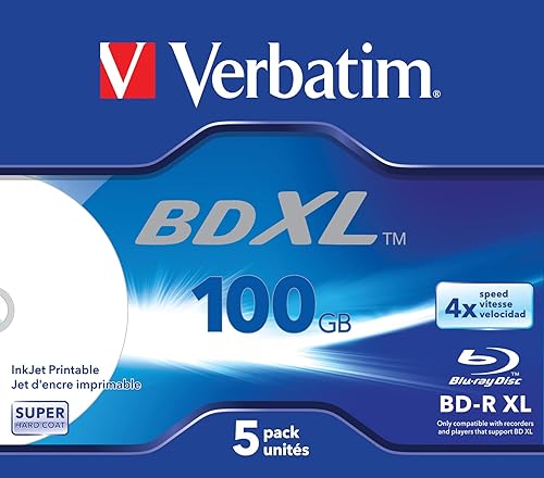 Verbatim 5 x BD-R XL - 100 GB 4X - Superficie Imprimible por Chorro de Tinta - Caja Joya