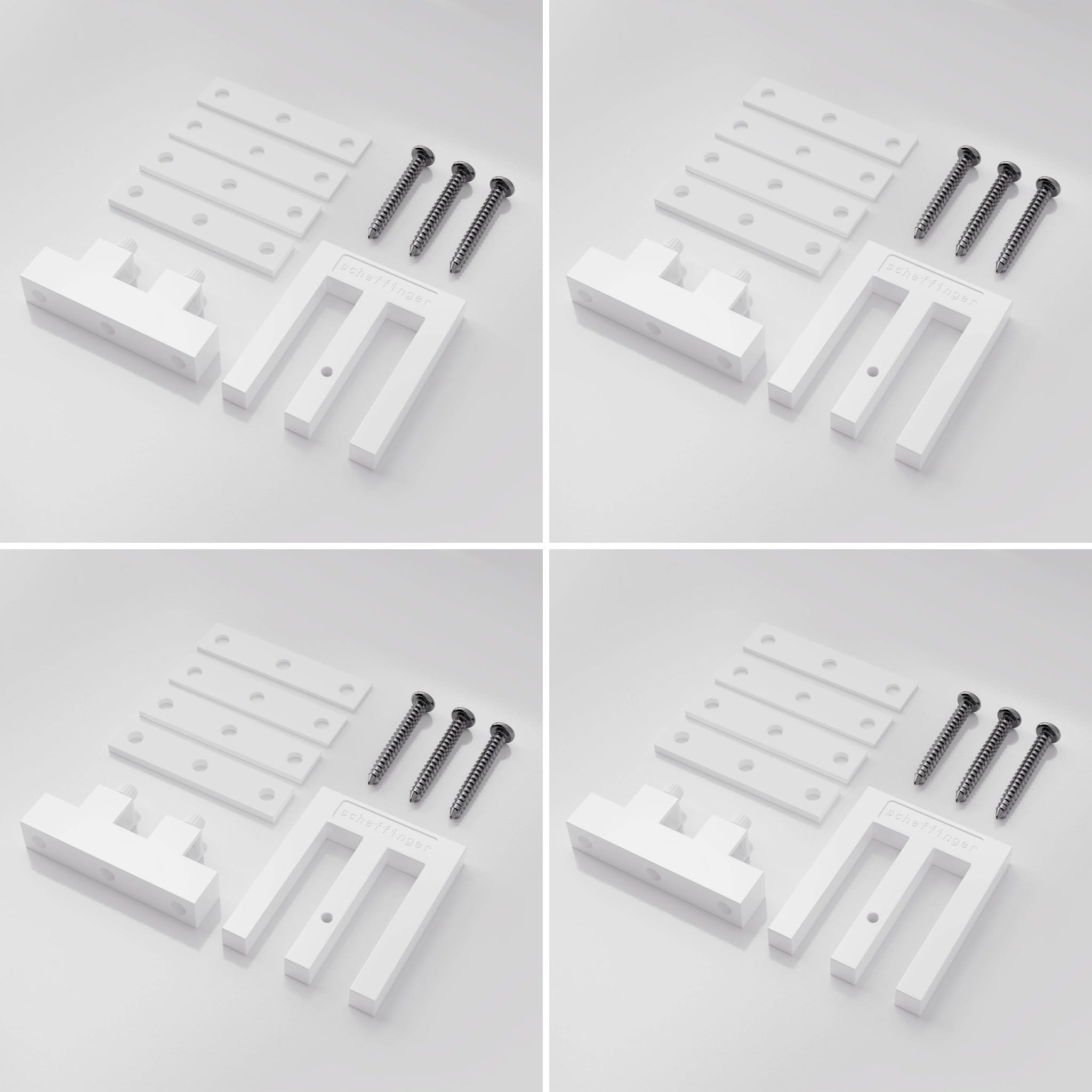 EM3 weiss, Fenstersicherung für Fenster oder Türen aus Kunststoff/Holz/Aluminium, Einbruchschutz DIN zertifiziert, hochwertiger massiver Stahl, Schutz gegen Einbruch 4er Set