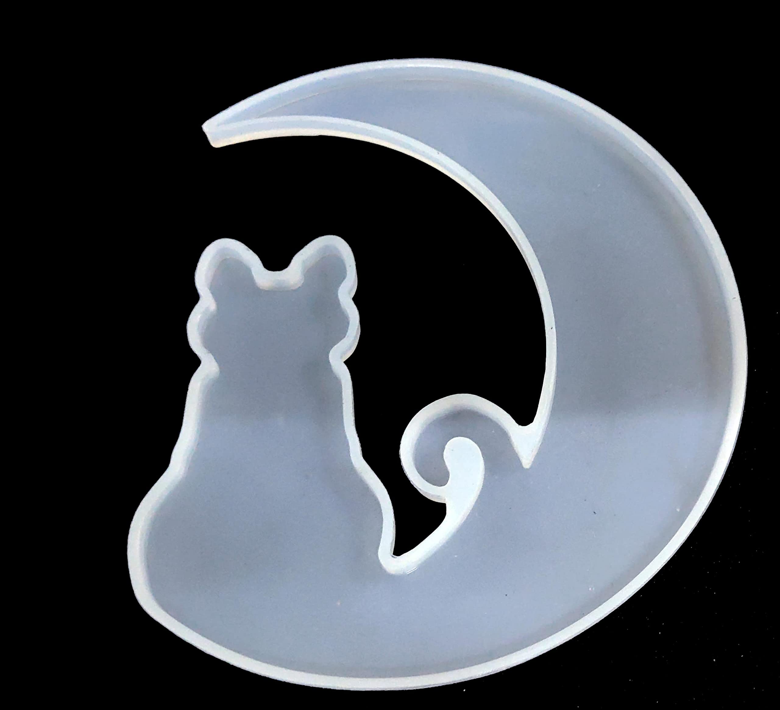 EnaMeena 2-Pack Moon Cat Silicone Molds for Epoxy Resin Casting. Perfect for Luna Wall Decor, Home Accents, Halloween Decorations, and Craft Projects. 1