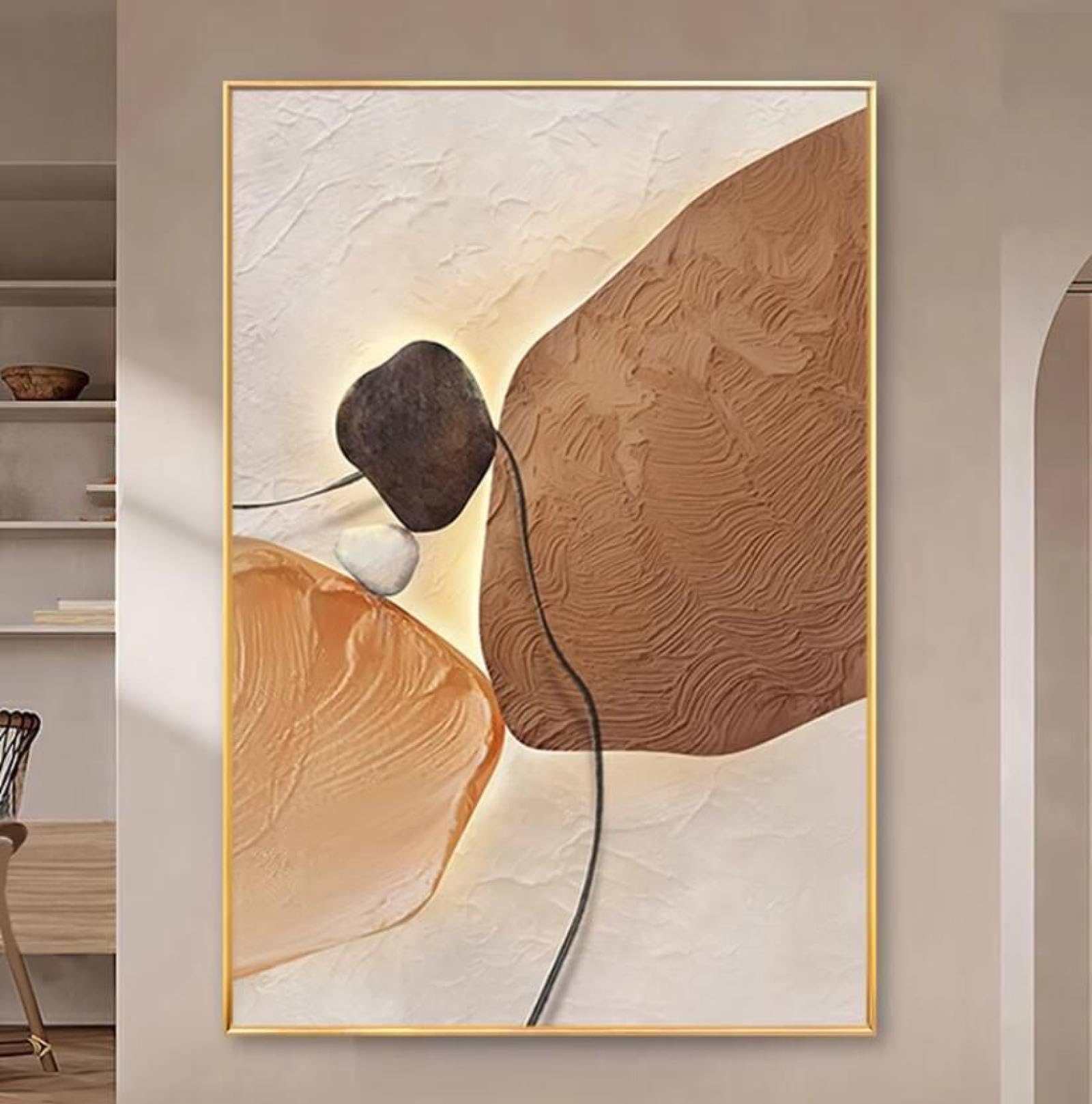 Art mural peinture à l'huile blocs de couleurs abstraits peints main