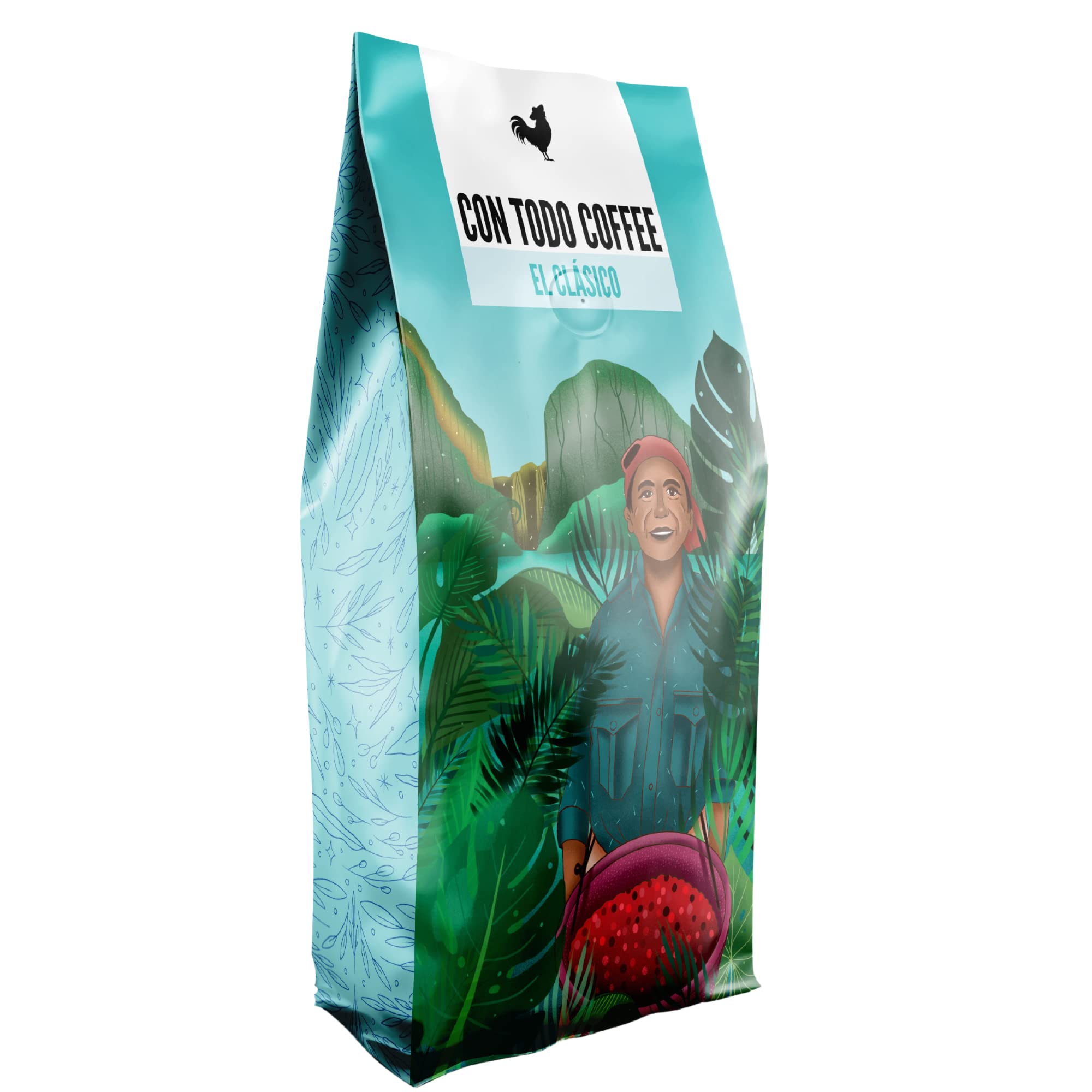 Con Todo Coffee, 100% Mexican Coffee, Medium Roast Coffee, El Clásico, Whole Bean Coffee, 8oz