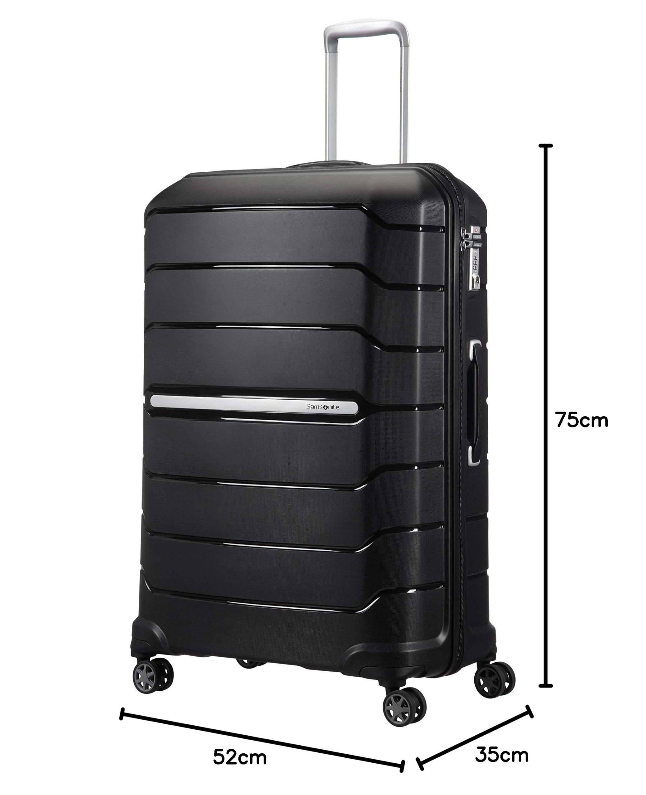 Samsonite Flux Spinner L Erweiterbarerer Koffer 75 cm 99/111 L Schwarz