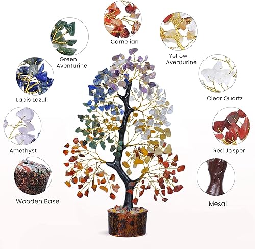 Miniatura 8 de Árbol de la vida de cristal  Árbol de 7 chakras, árbol de dinero de buena suerte, árbol bonsái de piedras preciosas, accesorios de meditación,