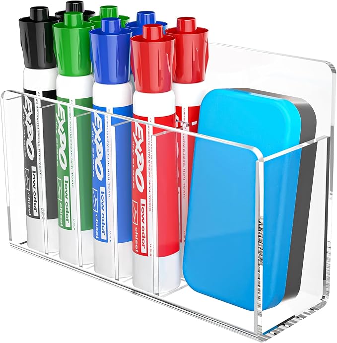 Lumanman Acrylic Dry Erase Marker Holder with Adjustable