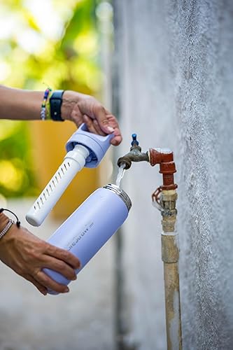 Miniatura 5 de LifeStraw Go Series - Botella de filtro de agua de acero inoxidable de 18 onzas sin BPA aislada al vacío de doble pared para viajes y uso diario