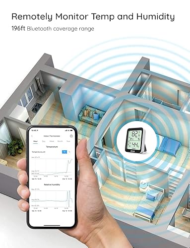 Miniatura 4 de Govee Termómetro higrómetro sensor preciso de temperatura y humedad interior con alerta de notificación pantalla LCD Bluetooth de temperatura y