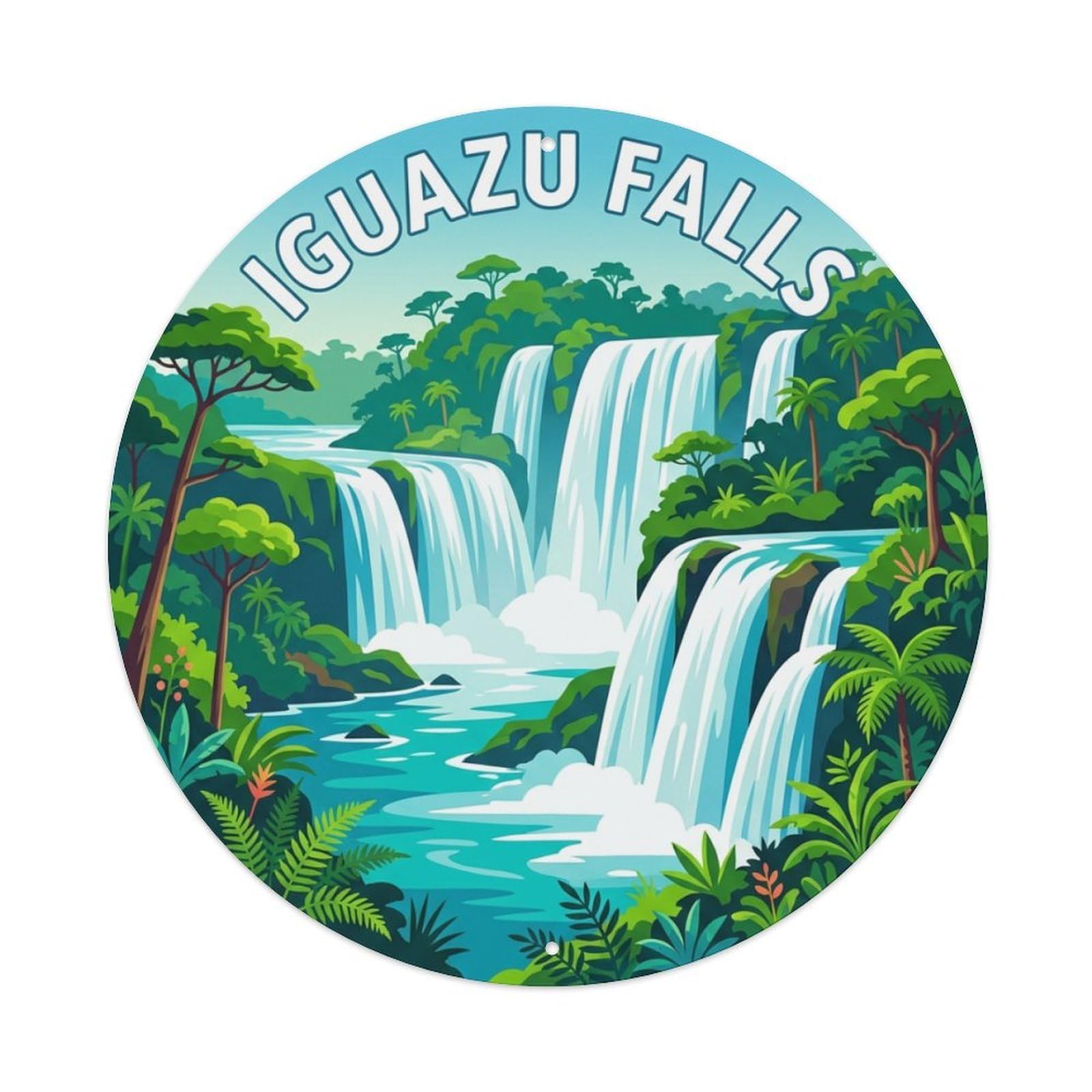 Travel Vintage Argentina Iguazu Falls Metal Tin Sign