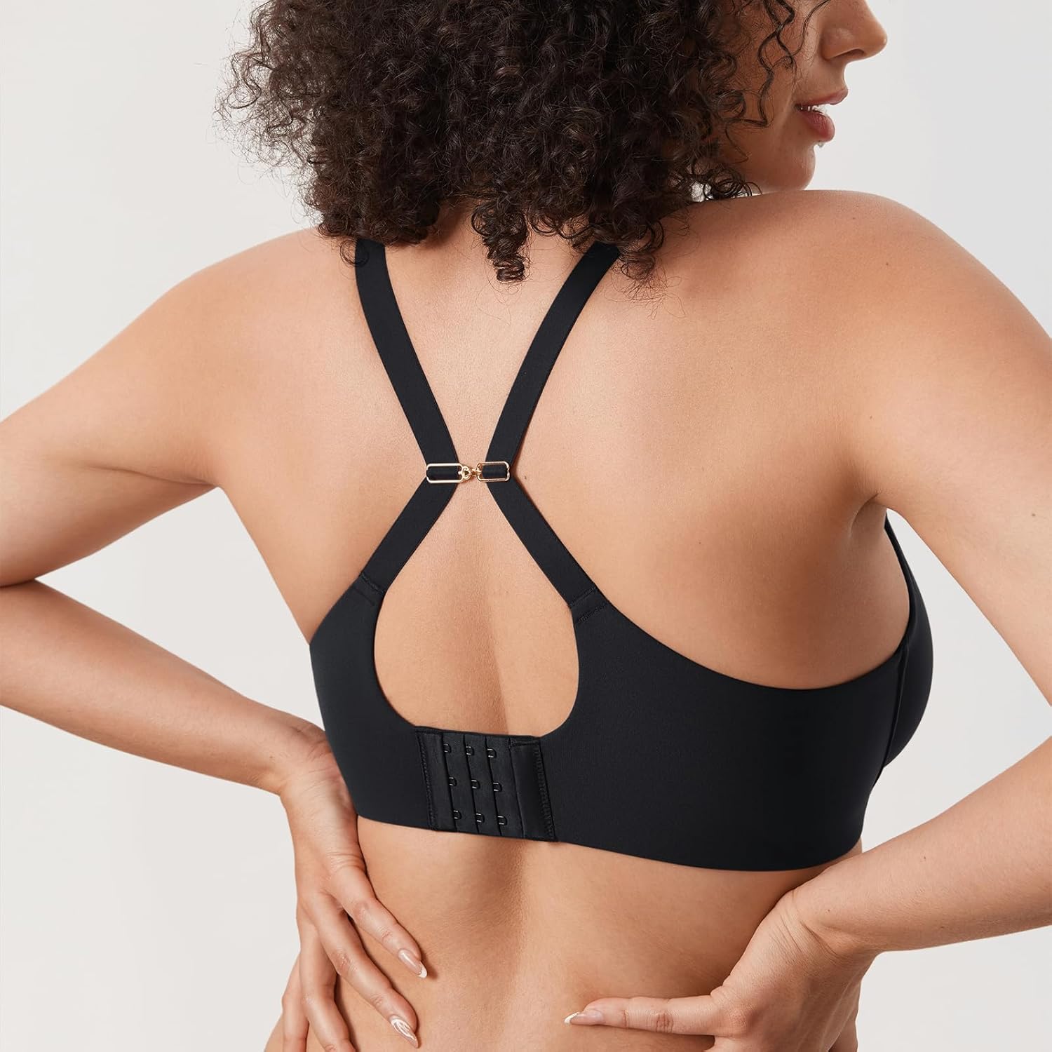 DELIMIRA Women's Inbarely Plus Front Closure Bras Racerback No Padding Full Coverage Plus Size Underwire Bra - Image 2