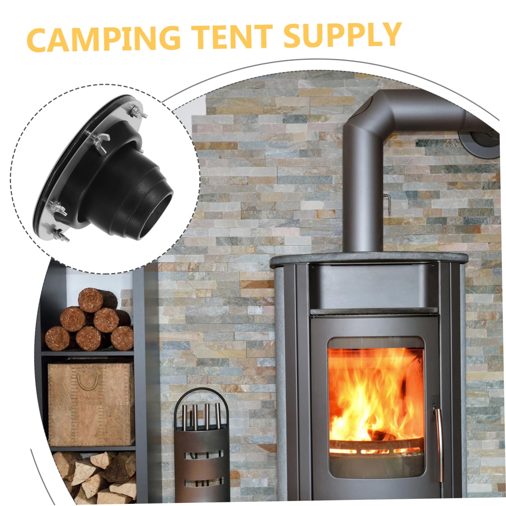 BESPORTBLE Protector contra Quemaduras de Chimenea Conector de Silicona Ignífugo para Estufa de Carpa para Camping al Aire Material de Acero Inoxidable Seguro