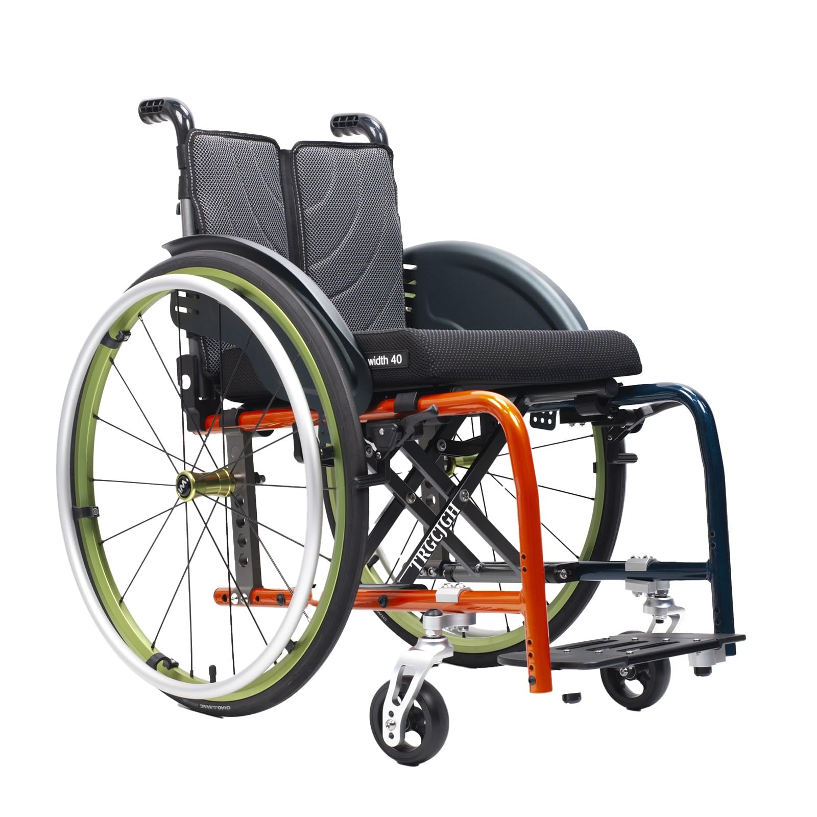 Silla de Ruedas plegable Ultra-ligera de aluminio, autopropulsable, para Minusválidos, portátil, para viajes(43cm/16.9inSeat)