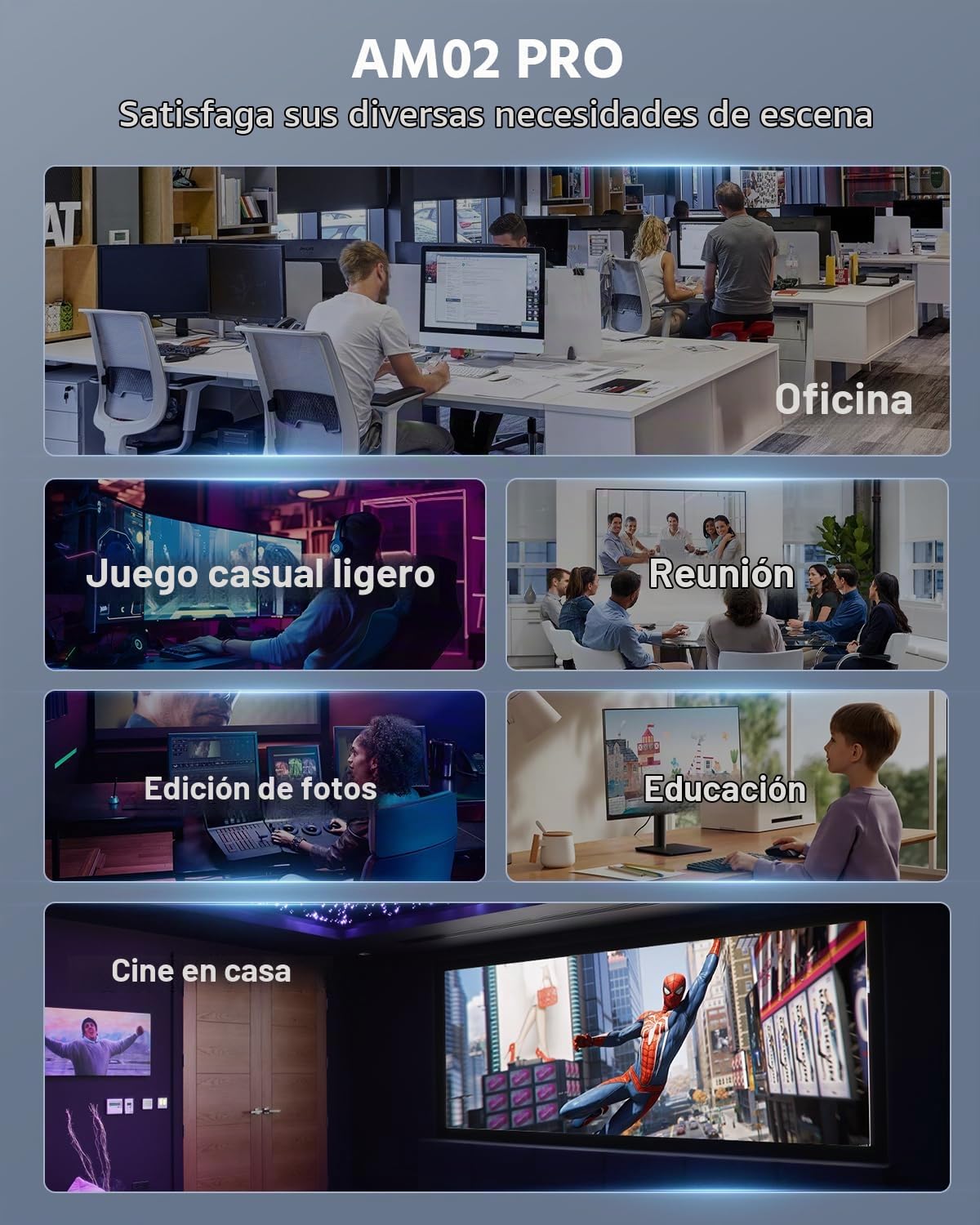 NiPoGi AM02PRO Mini PC, AMD Ryzen 7 5700U(hasta 4.3GHz, 8C/16T), 16GB RAM 512GB NVMe SSD Mini Ordenador de Sobremesa para Oficina,Cine en casa,Empresas【DP+HDMI/WiFi 6/Bluetooth 5.2/USB-C】