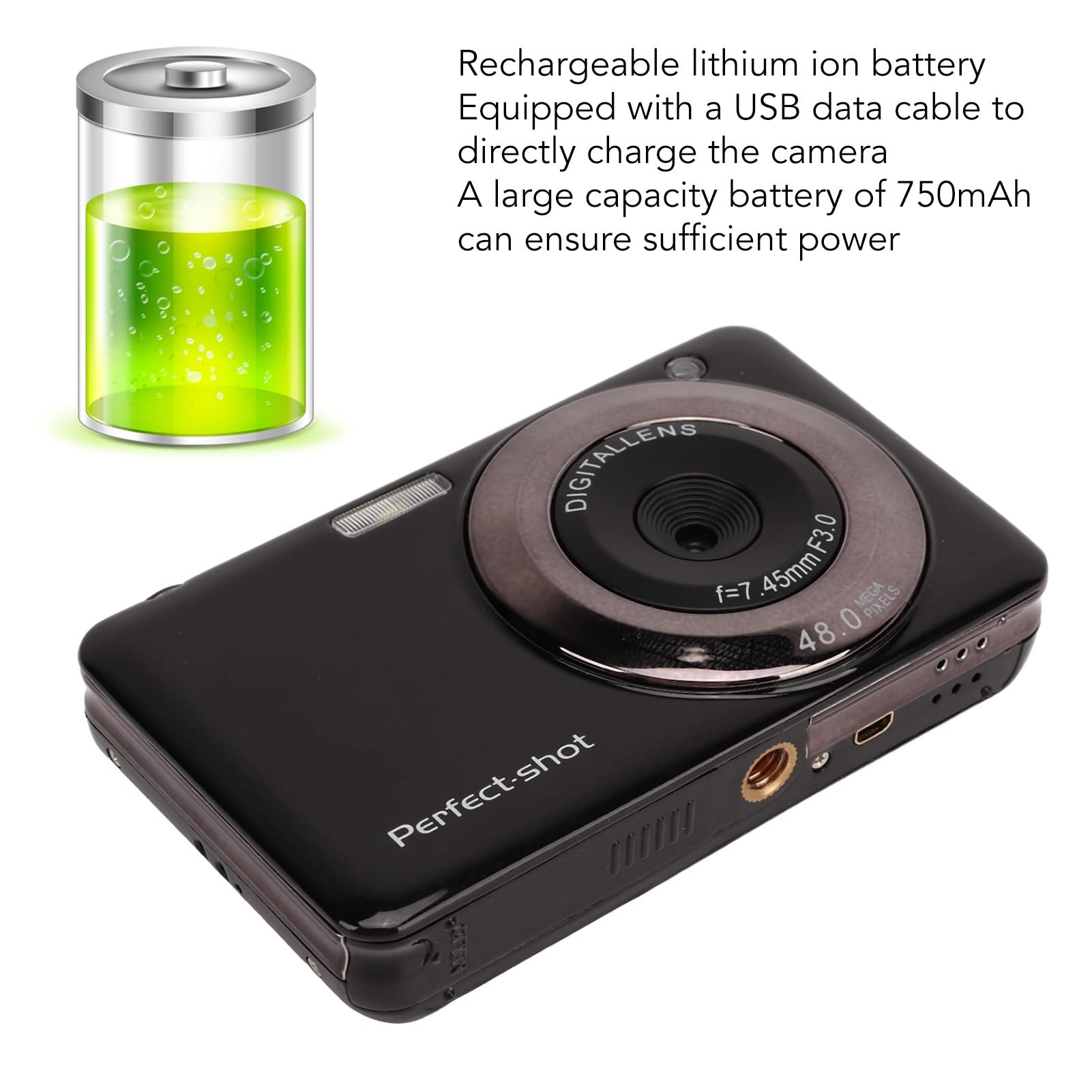 Fotocamera Digitale, Fotografia HD da 48 MP, Luce di Riempimento Incorporata, Scheda di Memoria di Supporto, Ampiamente Usata per Studenti, Adolescenti, Bambini, Viola