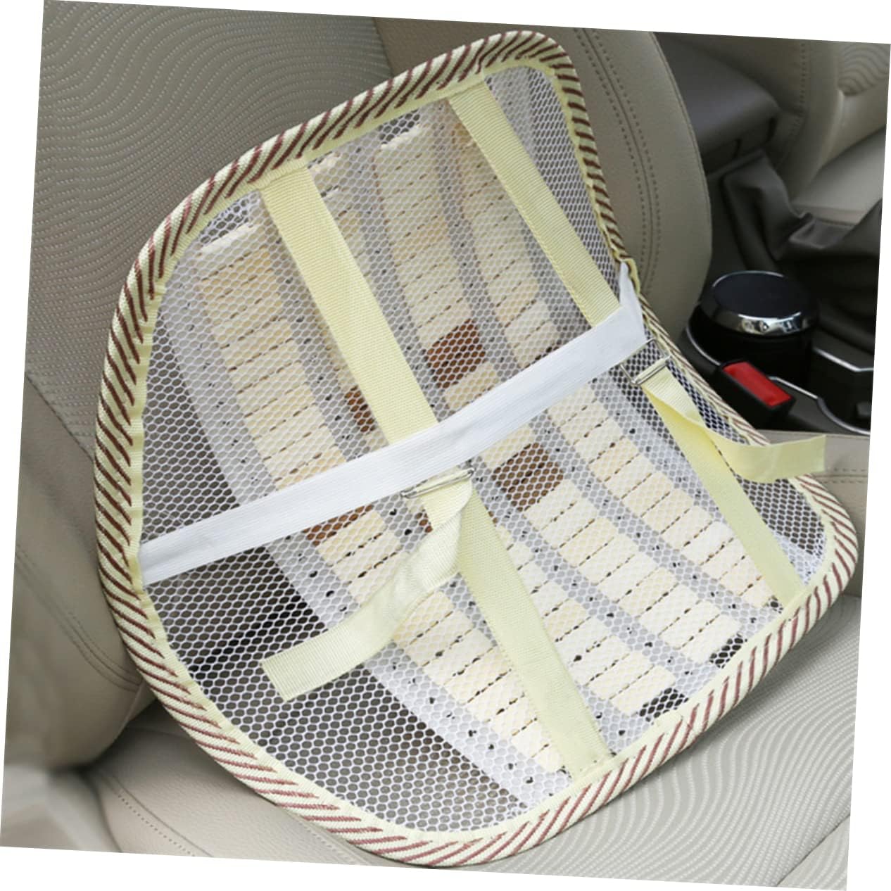 1pc Bamboo Charcoal Lumbar Support Cushion Premium Mesh Back Rest for Versatile Chair and Car Use Comfortable Back Cushion for Office Home School