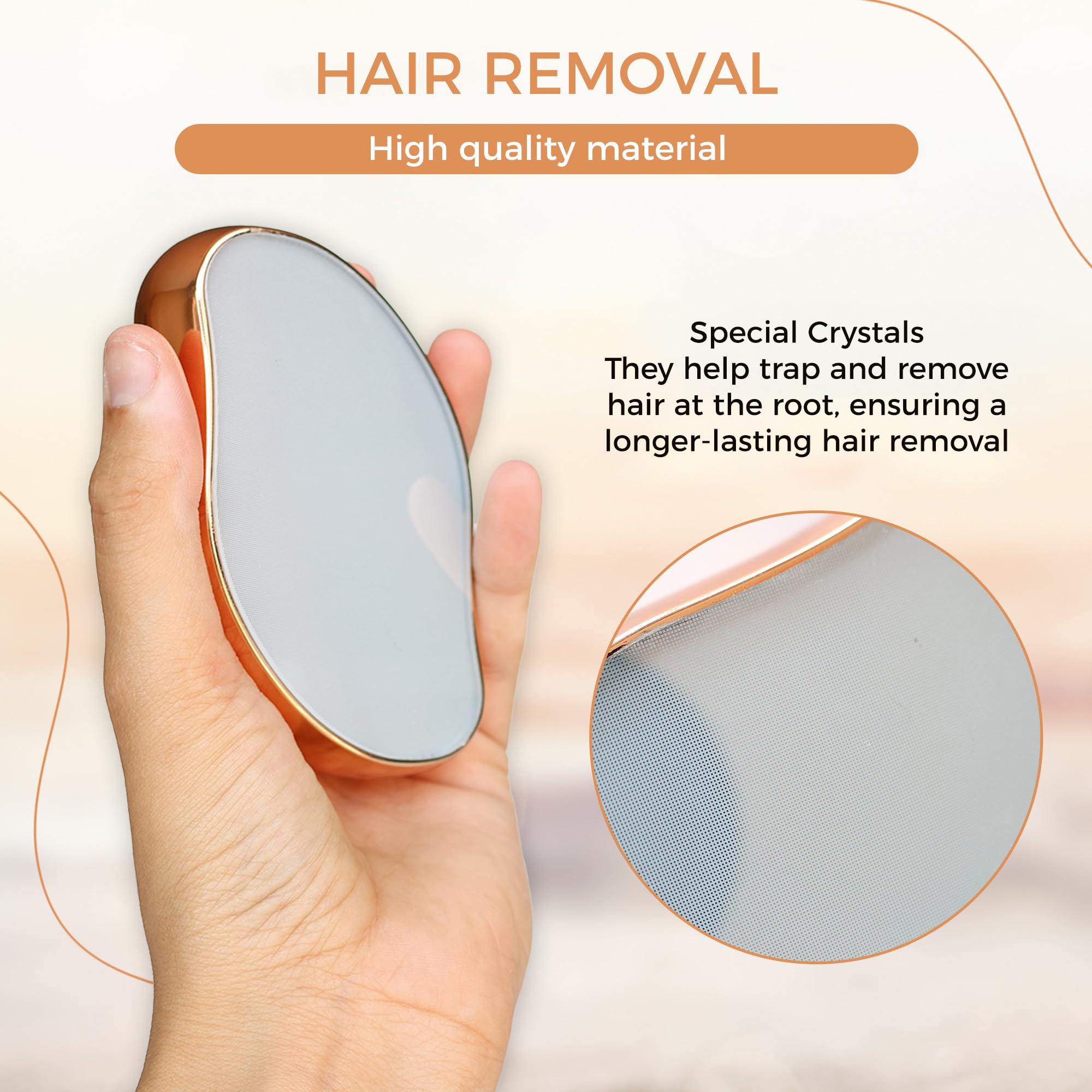 WS WorlsTrend Crystal Epilator - Crystal Hair Eraser - Crystal Hair Removal Stone - Easy Quick Crystal Hair Removal for Men and Women - Physical Hair Removal Epilator - Skin Exfoliator. - Image 3