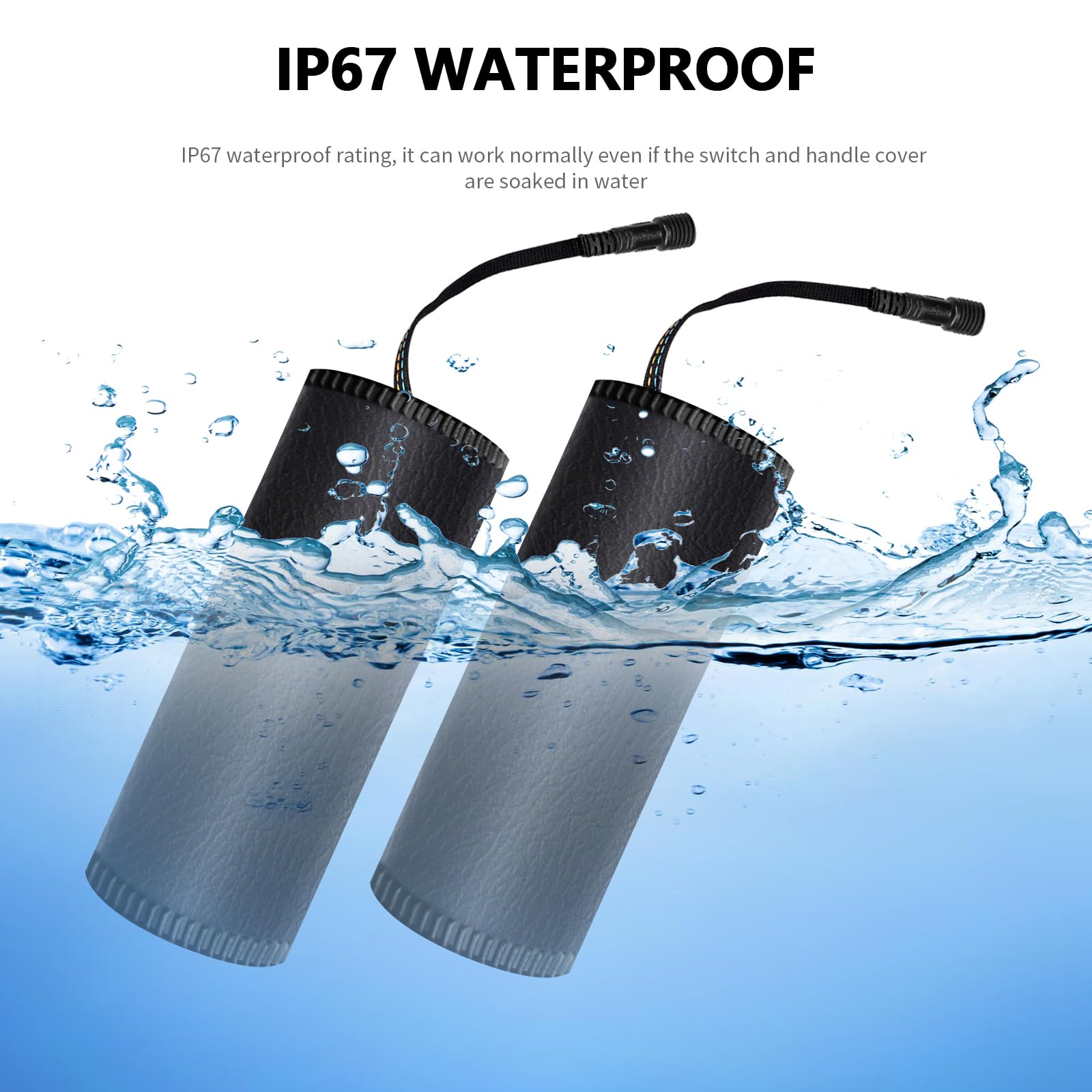 Ogrzewane uchwyty kierownicy motocyklowej USB 5 V z 3-poziomową regulacją temperatury, antypoślizgowe ogrzewacze rąk z PCW, z wodoodpornym przełącznikiem, paskami, Plug-and-Play, do motocykli