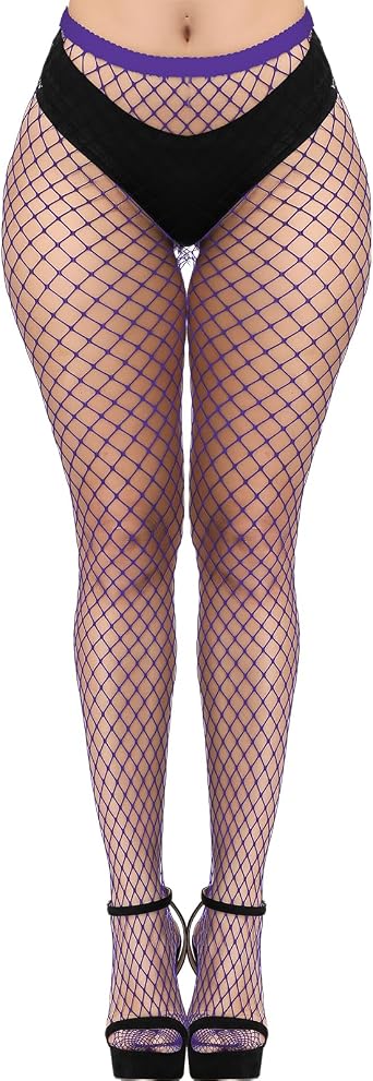 PLULON Fishnet Stocking for Women, High Waist Tights Women Fishnet Tights Neon Fishnets Pantyhose Stockings