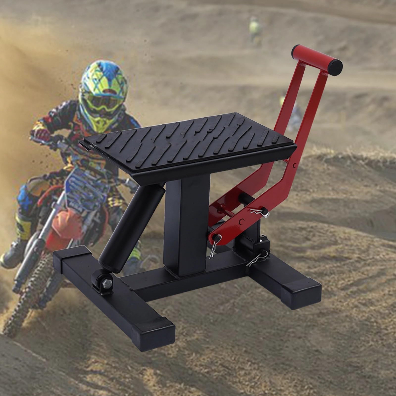 składany stojak na kółka Podnośnik motocyklowy, regulowana wysokość 25-40 cm, podstawa 30 * 31, uniwersalny stojak konserwacyjny do motocrossu stojak do parkowania