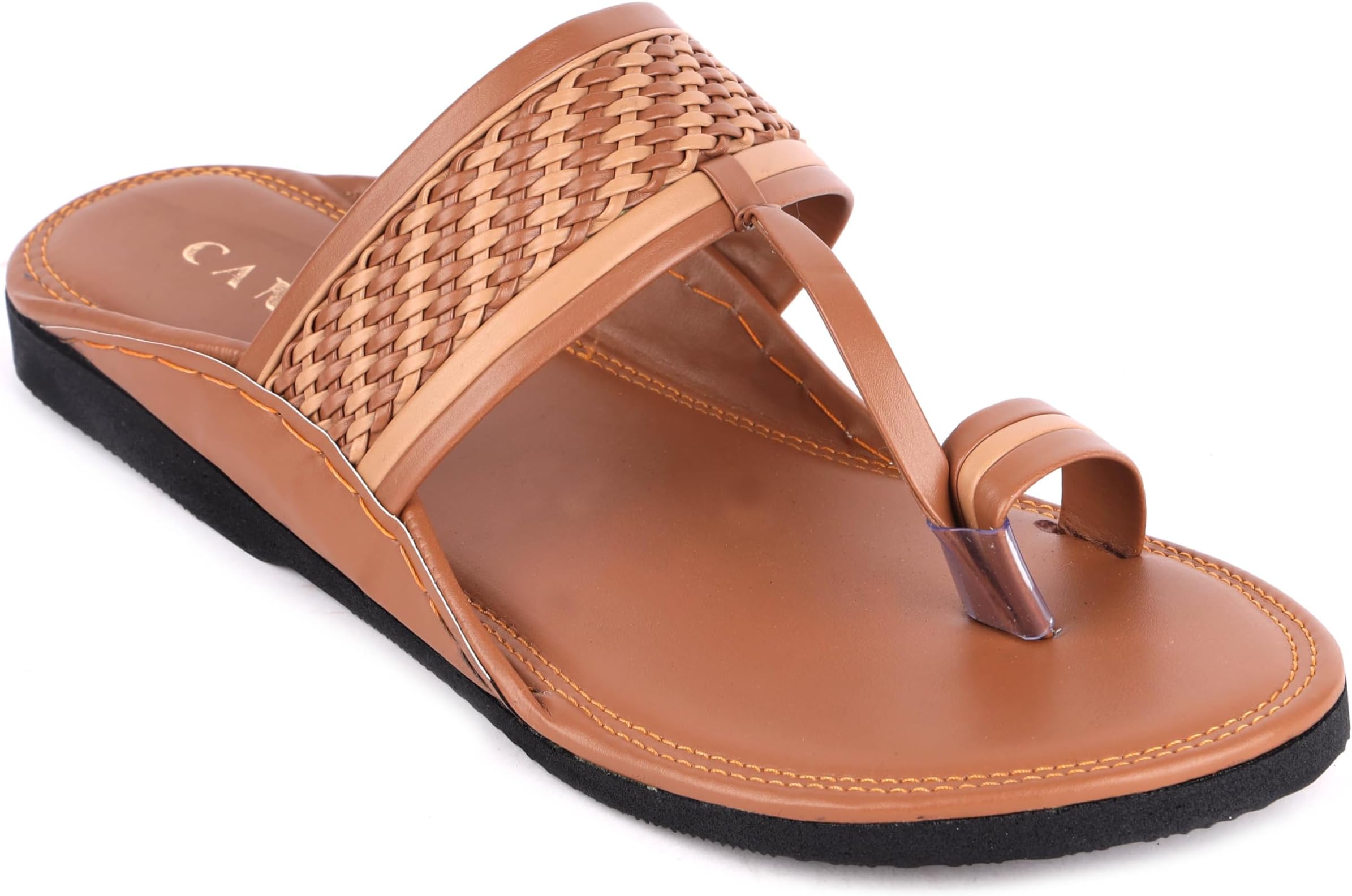 CANVI Stylish Fancy & Comfortable Men's Kolhapuri Chappal Sandal Slipper for Men Stylish Faux Leather Men's Kolhapuri Slippers Thong Sandals for Men Stylish & Comfortable