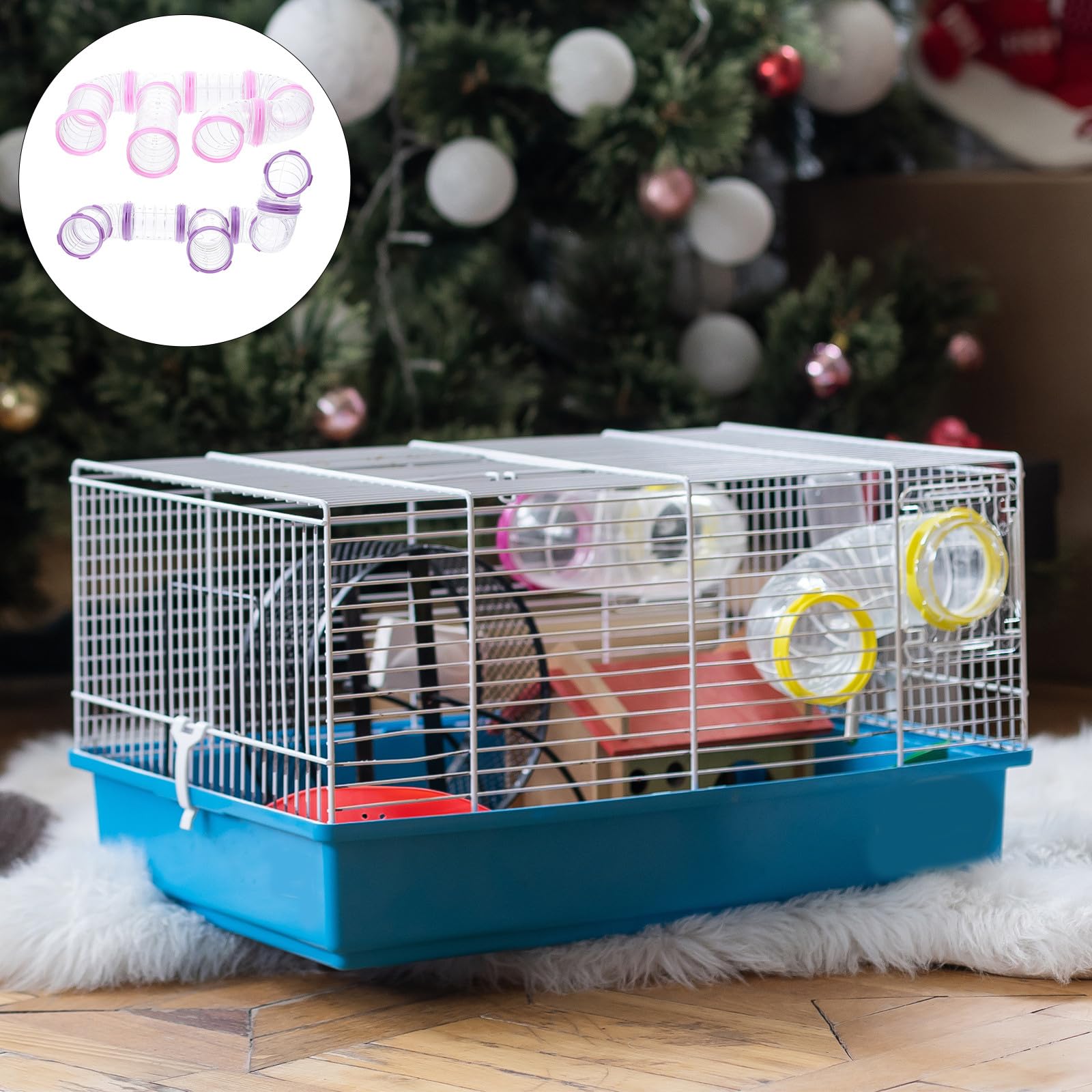 Luxshiny 16 Pièces Kit Tubes Transparents pour Hamster Tunnels Modulables en Plastique Rose et Violet Accessoires Cage Hamster à Monter Soi-Même Tunnel pour Petits Rongeurs Jeu