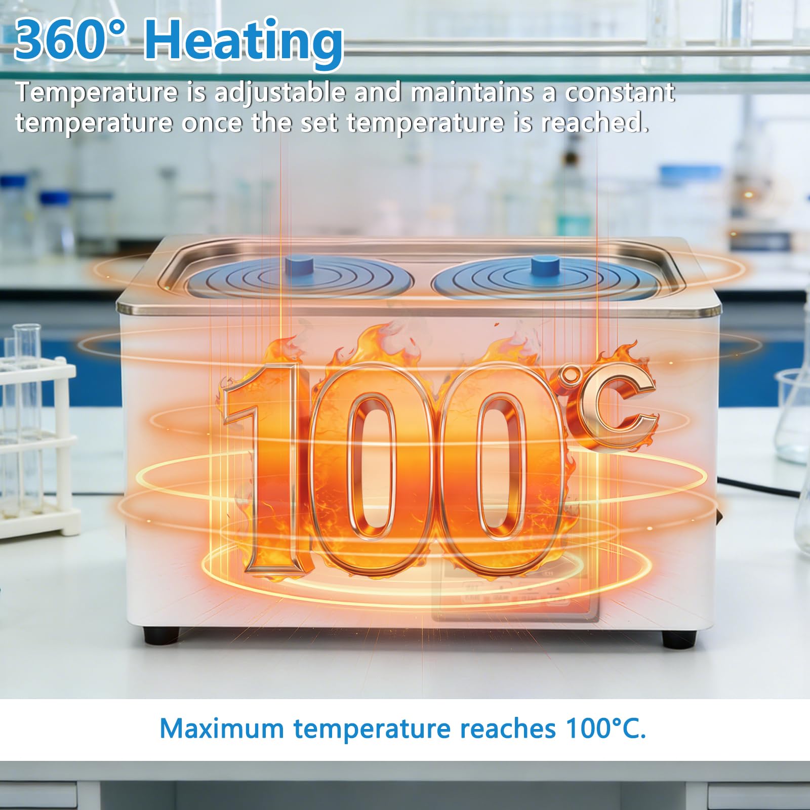 Bagno digitale da laboratorio da 600 W con rivestimento in acciaio inox, termostato da laboratorio