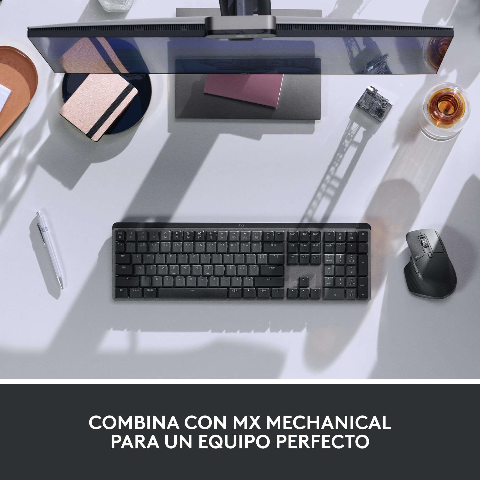 Logitech MX Master 3S - Ratón Inalámbrico con Desplazamiento Rápido | Ergo, 8K DPI, Funciona sobre Cristal, Clics Silenciosos, USB-C, Bluetooth, Windows, Linux, Chrome - Gris claro